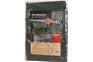 NOOR Holz-Abdeckplane 1,5 x 12 m I wasserdichte Abdeckplane mit Ösen aus extrem belastbarem PE-Gewebe 210 gr/m² I Hochwertige & schützende Gewebe-Plane I 2 Jahre Garantie I Outdoor geeignet I Grün