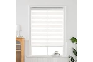 QiBoYuYe Day Night Blind Zebra Roller Blinds Blackout Window Curtain For Bedroom Door Windows Aluminium Cassette Translucent Vision Curtains (White Width 120cm X Height 150 cm)