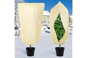 Diealles Shine Malla Antiheladas, 2 Piezas 80g/㎡ 120 x 180 CM Protector Plantas Invierno con Cordón Cremallera, Tela Antiheladas para Plantas para Todo Tipo de Árboles Plantas