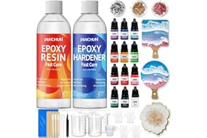 ‎JANCHUN JANCHUN Epoxidharz Set Anfänger Harz Gießen Set Epoxidharz mit Härter - 1: 1 kristallklar Harz Kunstharz Formen, Farbe für Untersetzer, Handwerk, Schmuckherstellung, Holz Epoxy Resin Kit