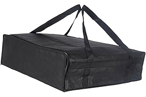 Dickly Isolierte Pizza-Liefertasche, Pizza-Träger, Tragetasche, Lebensmitteltasche für Catering, Picknick, Camping, Schwarz 40x40x15cm