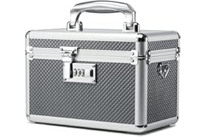 HEWEI WORKS Aufbewahrungsbox mit Zahlenschloss, abschließbare Medikamentenbox, leere Erste-Hilfe-Box, Sicherheitsbox, vielseitige abschließbare Box für Zuhause und im Freien (Gray, Small)