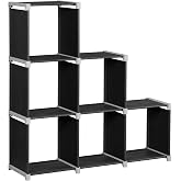 SONGMICS 6'lı K&uuml;p Kitaplık, DIY, Oturma Odası i&ccedil;in Organizat&ouml;r, Siyah LSN63H