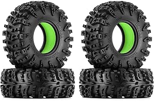 INJORA 1.3 Silicone Rubber Inserts and Swamp Claw Tires for TRX4M SCX24 1/18 1/24 RC Crawler Car Upgrade(Green)