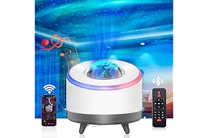 HABOWN LED Proyector Estrella Luz Nocturna Cielo Estrellado con Mando a Distancia/Altavoz Bluetooth/Temporizador Proyector de Estrellas Galaxy para Niños Adultos Dormitorio Fiesta y Regalo(Blanco)