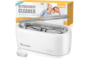 ‎GISAAE Gisaae Ultraschallreinigungsgerät 47000Hz Ultraschallreiniger 360ml Ultrasonic Cleaner für Gläser Schmuck Halskette Ring Uhren