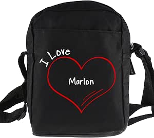 Borsa a tracolla Modern I Love Marlon Nero : Amazon.it: Scarpe e borse