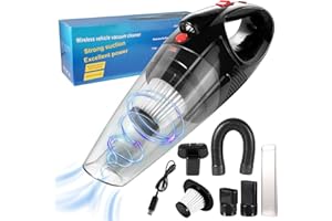 Miiepls Handstaubsauger, 8500 PA Kabellose Handstaubsauger Akku, 120W Saugleistung Handsauger mit LED Licht, Für Auto Zuhause Tierhaare Wohnmobil