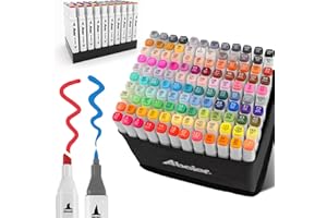 ABEIER Rotulador de 120 Colores, Marcadores Manga Creativos Rotuladores Alcohol Doble Punta,Alcohol de Marker Pen, Graffiti para Principiantes Set para Adulto Dibujar, Colorear, Renderizar, Esbozar, Ilustrar