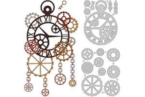 DELORIGIN Troqueles de corte con reloj de rueda dentada, diseño de bordes de tarjetas, punzonado, acero al carbono, plantillas de troquelado, plantillas de troquelado, novedades 2024, para
