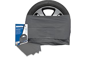 JK Trade® Lot de 4 sacs à pneus extra solides de qualité supérieure pour le rangement et le stockage de vos pneus de voiture, sac pour jantes, convient pour 16, 17, 18, 19, 20 pouces (gris)
