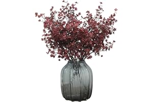 JAKY-Global Babys Breath Gypsophila Artificial Flowers 6 Bundle European Fake Silk Plants Decor Wedding Party Decoration Bouquets Real Touch DIY Home Garden (Wine Red-6pcs)