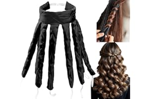 WINOK Heatless Headband, Octopus Hair Curler, Lockenwickler über Nacht Locken Ohne Hitze Für Lange Mittleres Haare, Seidenband Weiches Stirnband Wellen Tools Für Damen Mädchen Schwarz