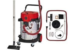 Einhell Aspirador en seco-húmedo TE-VC 2350 SACL (1600 W, Clase de protección al Polvo L, Sistema de Limpieza de filtros, Potencia de aspiración 230 mbar, contenedor de Acero Inoxidable de 50 l)