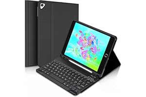 FOGARI Etui na klawiaturę do iPada 9.7, iPad 6a/5. generacji-2018/2017, iPad Air 2/1-2014/2013, włoski układ klawiatury, obudowa z klawiaturą do iPada 9,7 cala, czarna