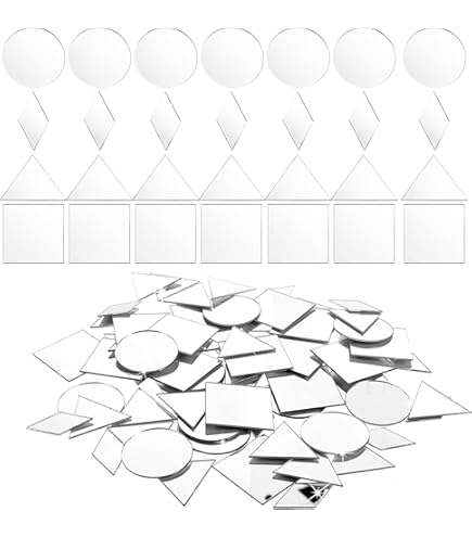 5Five Plak spiegels tegels - 4x stuks - zelfklevend - 20 x 20 cm