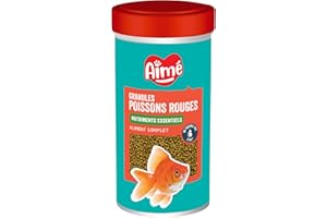 Aimé | Granulés pour Poissons Rouges | Nourriture Poisson Rouge | Aliment Complet à Base de Nutriments Essentiels | Céréales, Poissons et sous-Produits de Poisson | 50 g