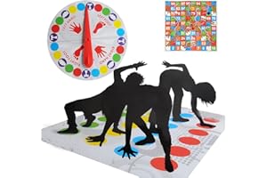 HKQP Twister Gioco Bambini Twister Gioco Tappetini per Feste Giochi da Terra per Famiglie Tappeto Gioco Bambini Puzzle Twister Gioco Adulti Giochi per Bambini dai 6 Anni in su Regala un Gioco Ludo
