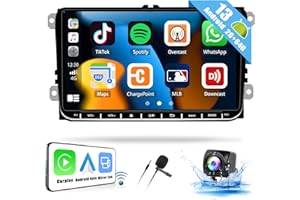 SIXWIN 2G+64G Android 13 Double Din Car Radio for VW Volkswagen Seat Golf Passat Jetta Tiguan Touran with Wireless Carplay Android Auto Bluetooth GPS Navigation WiFi FM HiFi Backup Camera MIC