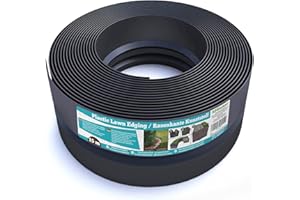 UNIGARDIA Bordura per Giardino 15 m Nero, 20 cm di altezza - Bordo Flessibile in Plastica per Prato - Uso Semplice, Lunga Durata almeno 30 anni, Massima Flessibilità - Bordatura per Aiuola, Bordure per Aiuole