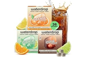 waterdrop MICRODRINK Set - Cola, Apelsin & Citronlime – 36 kuber för smaksättningsvatten, sockerfria drycker, smaksättningspulver med vitaminer, vattentillsats för lemonad & Spezi-alternativ