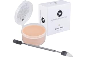 Narrative Cosmetics Modeling Scar Wax with Double Ended Spatula for Special Effects, Theatrical Makeup and Halloween - 2.5oz Jar, Fair Colour