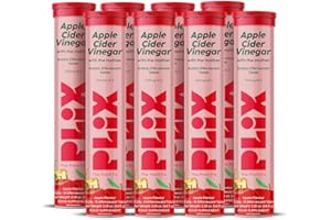 PLIX - THE PLANT FIX PLIX Apple Cider Vinegar with Mother for Weight Loss - 700 mg ACV with Vitamins B6 & B12 | 120 Effervescent Tablets, Non-GMO, Gluten-Free