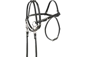 SKIPPI Trense für Hobby Horse - Schwarz, Hobby Horse Zubehör, Gebiss, Zügeln, aus Kunstleder, für A3 Pfed