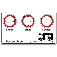 Wohnmobil Aufkleber (Gewicht - Höhe - Breite - Länge - 9,5x5,5 cm klein) - Cockpit Zubehör für Womo und Camper…