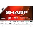 SHARP 32FH2KAW 32-Inch HD Ready Smart Frameless Android TV in White with Active Motion 400, Freeview Play, Pre-Installed Apps, 3x HDMI & 2x USB