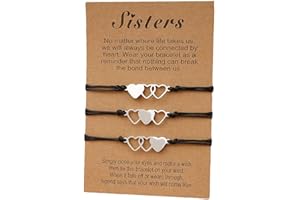 MenYiYDS 3 Stücke Freundschaftsarmband Wunscharmbänder Set Armband Beste Freundin Distanz Armbänder Geschenke für Frauen Teen Männer Schwestern (Silber)