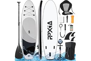 PPXIA Tabla de surf de remo con asiento, tabla de surf hinchable, capacidad de carga de hasta 200 kg, accesorios completos para principiantes y adultos, niños, 320 x 82 x 15 cm