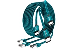 Basesailor USB C Ladekabel 1/2/3M 3Pack,Nylon Typ C Handy Schnellladekabel für iPhone 15 16 Pro Max,Samsung Galaxy A14 A23 A34 A54 A53,S23 S22 S24 Plus,M53 M23Z Flip Fold 5,Kindle Fire HD 10 9th 2021