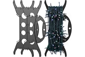 hsyomgcs 2 Pcs Christmas Light Organizer, Holiday Decor Storage for String Lights, Extension Cords, Wreaths, Beads & Garland - Multi-Functional Cord Keeper, Tangle-Free Holder (Black)