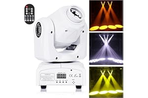 ZonQoonz Testa Mobile 50W LED Luce da Discoteca dmx512 8 Modelli 8 Colori Luce da Festa con Telecomando 9/11CH per DJ Bar Club Luce da Palco Bianco