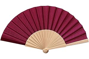 Colours & Beauty Bordeaux Frauenfächer aus Holz | Hochzeitsfächer | Hochzeitsfan | Hochzeitsgeschenke | Personalisierte Hochzeitsfächer | Japanische Fächer | Zeremoniefächer