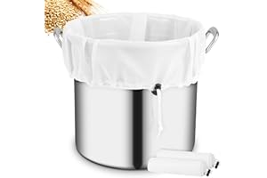 AOOTE Drawstring Straining Bag, 2 Pack 50-Micron Fine Mesh Strainer Bag, 46×40CM Reusable Fine Meshs Strainer Bags,Polyester with Fine Mesh and Drawstring Closure for Home Brewing, Food Straining