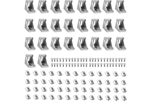 iMetrx 26 Stück 30x30 Aluprofil Aluwinkel Eckverbinder Aluprofil 30x30 Winkel (Silber) von