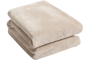 Brentfords Throws for Sofas Large, Super Soft Cosy Warm Flannel Fleece Blanket for Bed Single Bed Throw Lightweight Fluffy Throw Blanket, Mink - 120 x 150cm