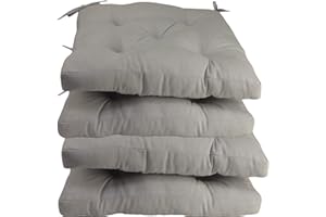 VACAVACA Cojín para Silla Interior y Exterior, 50x50 cm, Acolchado 6-7 cm, Fabricado en España, Múltiples Colores (Gris, Pack 4)