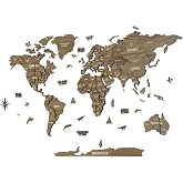 Colorfull Worlds, &Ccedil;ok Katmanlı 3D Ahşap D&uuml;nya Haritası, Seyahat Haritası Devletleri ve Başkentleri, Yeni Ev İ&ccedil;in Duvar Dekoru