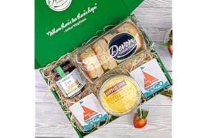 THE CORNISH HAMPER STORE Gluten Free Devon Afternoon Tea For 2 | Cream Tea Hamper, 4 GF Scones, Jam, Clotted Cream Gift Set | Hamper Gifts For Women, Food Hampers for Men | Birthday, Anniversary, Christmas, Cheer Up
