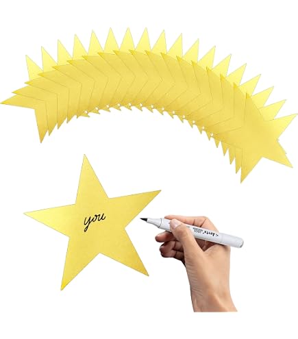 Hitefu 80 Glitzer-Stern-Ausschnitte – 15,2 Cm Papiersterne Für Wanddeko, Party & Klassenzimmer
