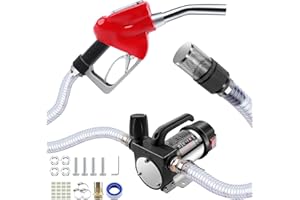 KAOLALI Bomba de Transferencia de Diesel 12V 990W, Bomba de Transferencia de Combustible con Boquilla de Auto Apagado y Mangueras, Kit de Bomba Extractora Eléctrica de Transferencia de Autocebante