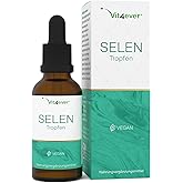 Selen Tropfen - Hochdosiert mit 100 µg pro Tropfen - 50 ml - Premium: Natürliches Natriumselenit - Selenium flüssig - Vegan -