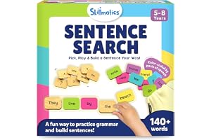 Skillmatics Sentence Search – Educational Board Game, Learning Toy for Kids | Sentence Building Activity, Creative Word Play, Screen-Free Fun, 120+ Tiles (1.3 x 1 Inches), Gift for Ages 5, 6, 7, 8