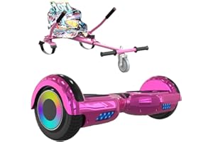 ‎ELEKGO ELEKGO Hoverboards für Kinder, 6.5 Zoll Zweirad Selbstbalancierendes Hoverboards mit Go-Kart, mit LED-Leuchten, Bluetooth Lautsprecher für Jugendliche
