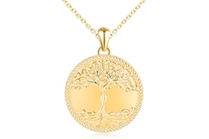 MicLee Collier Photo Médaillon en Argent 925 Femme Fille Pendentif Locket Arbre de Vie Breloque Ouvrable Ronde Collier Amulette Mémorial Bijoux Elégant