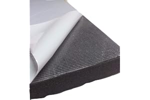MAIL2MAIL Glatt Schaumstoff Selbstklebend Dämmung Schallschutz mail (100cm x 50cm x h) Weiß o. Schwarz (100x50x2, Anth/ Schwarz)