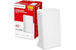 Mercusys MB230-4G Bezprzewodowy Router 4G+ Cat6 AC1200 | LTE do 300 Mb/s | Gniazdo Nano SIM | Obsługa do 64 Urządzeń | Port WAN/LAN | Szyfrowanie WPA3 | Sterowanie Aplikacją